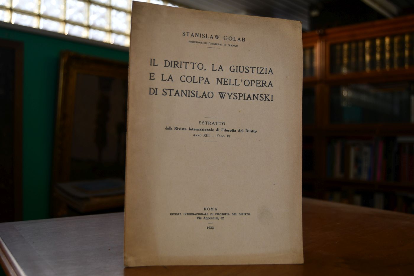 Il Diritto, la Giustizia e la Colpa nell`opera di Stanislao Wyspianski.
