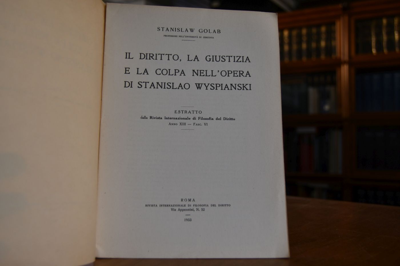 Il Diritto, la Giustizia e la Colpa nell`opera di Stanislao Wyspianski.