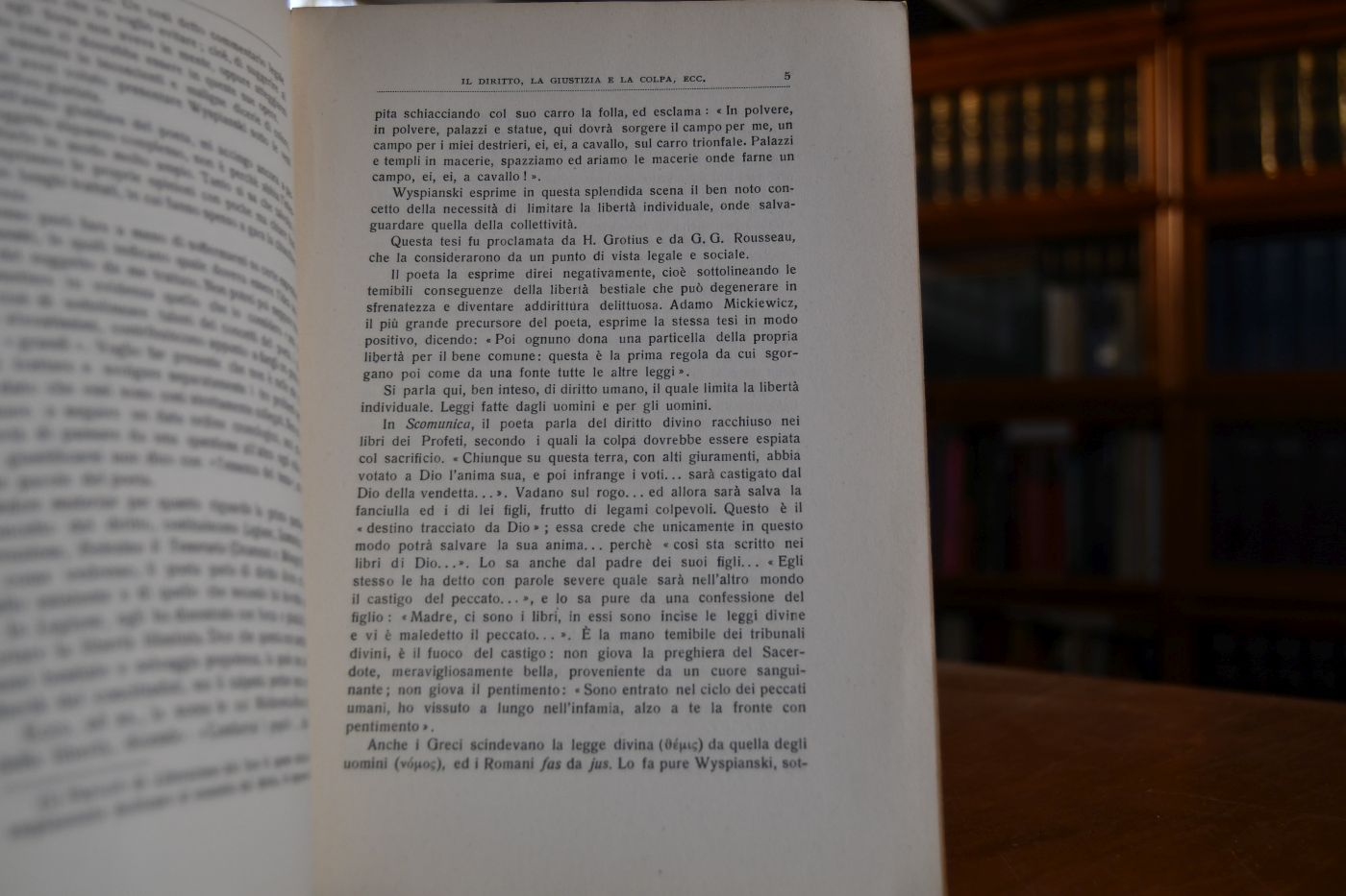 Il Diritto, la Giustizia e la Colpa nell`opera di Stanislao Wyspianski.