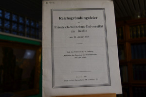 Reichsgründungsfeier der Friedrich-Wilhelms-Uni...