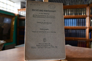 Recht und Wirtschaft in ihrer Bedeutung für die...