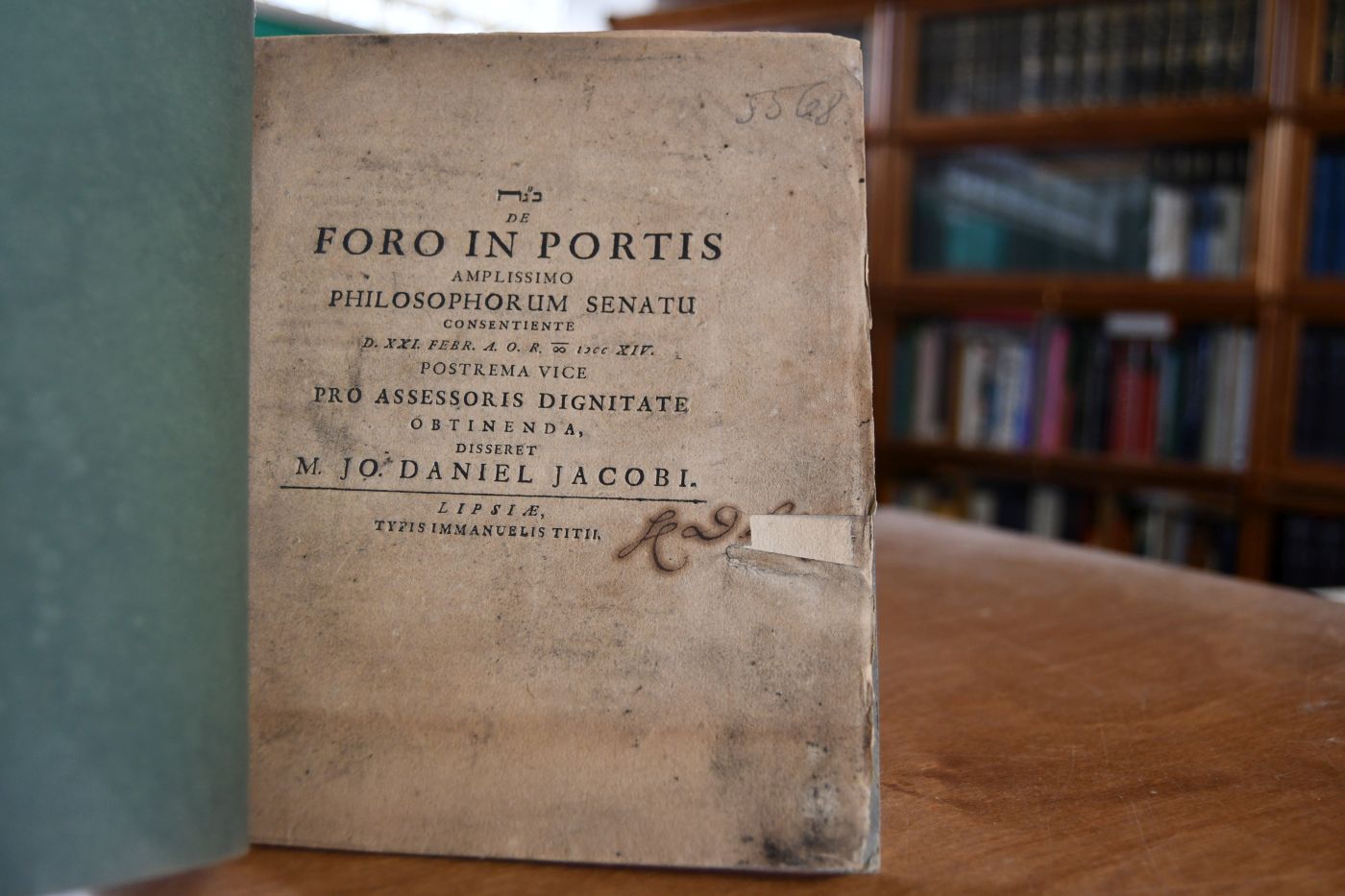 De Foro in Portis. Amplissimo Philosophorum Senatu Consentiente D. XXI. Febr. A. O. R. MDCCXIV. Postrema Vice Pro Assessoris Dignitate Obtinenda, Disseret M. Jo. Daniel Jacobi