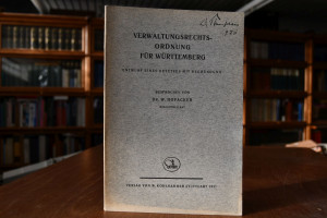 Verwaltungsrechtsordnung für Württemberg. Entwu...