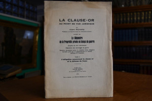 La clause-or au point de vue juridique.