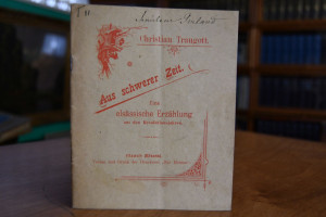 Aus schwerer Zeit. Eine elsässische Erzählung a...