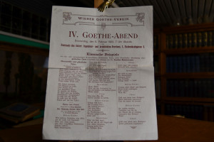 Programm des IV. Goethe-Abend, Donnerstag, den ...