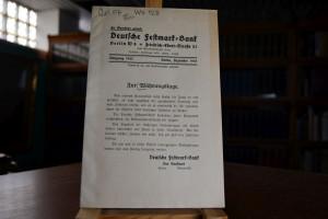 Deutsche Festmark-Bank Zur Währungslage.