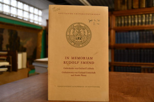 In memoriam Rudolf Smend. Gedenkfeier am 17. Ja...