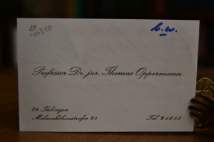 Visitenkarte von Thomas Oppermann. Rückseitig v...