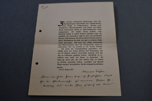 Gedruckte und handschriftlich unterschriebene D...