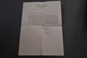 Unterschriebener maschinenschriftlicher Brief d...