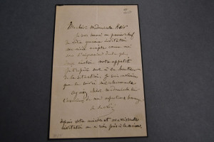 Handschriftlicher Brief des französischen Karik...