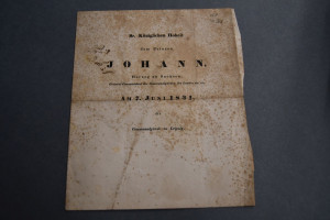 Sr. Königlichen Hoheit dem Prinzen Johann Herzo...