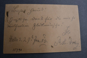 Postkarte des Komponisten und Dirigenten Robert...