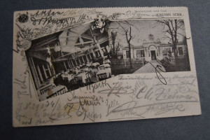 Gelaufene Bildpostkarte des Wiener Volksgartens...