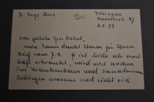 Handschriftliche Karte von Inge Jens (1927-2021...