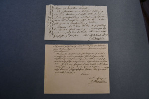 2 handschriftliche Brieffragmente des Mediziner...