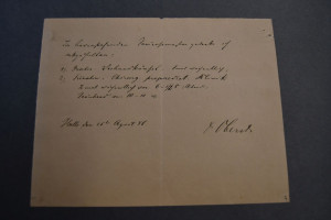 Handschriftlicher Vorlesungsaushang des deutsch...