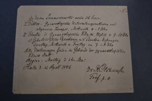 Handschriftliche Vorlesungsanzeige des deutsche...