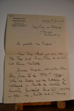 Schreiben des deutschen Botanikers Carl oder Ka...