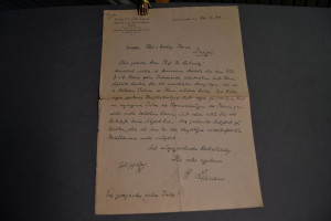 Handschriftliches Schreiben des deutschen Schif...