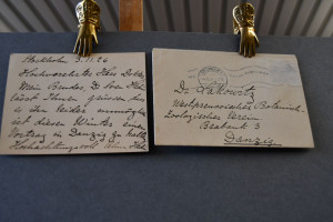 Handschriftliche Briefkarte der Schwester von S...