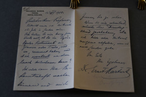 Brief des deutschen Ornithologen Ernst Hartert ...