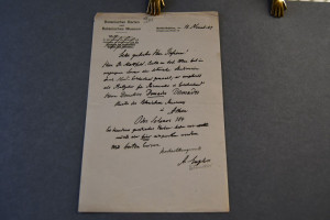 Handschriftliches Schreiben des deutschen Botan...