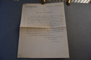 Maschinenschriftliches Schreiben desdeutschen P...