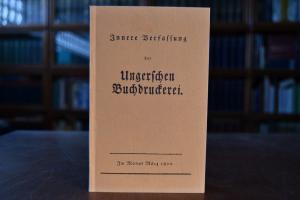 Innere Verfassung der Ungerschen Buchdruckerei.