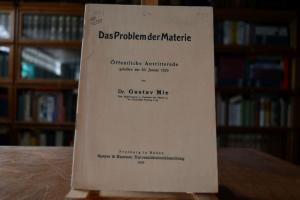 Das Problem der Materie. Öffentliche Antrittsre...