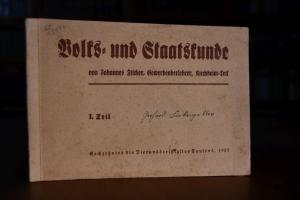 Volks- und Staatskunde I. Teil.
