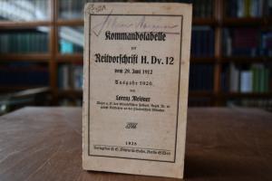 Kommandotabelle zur Reitvorschrift H.Dv. 12 vom...