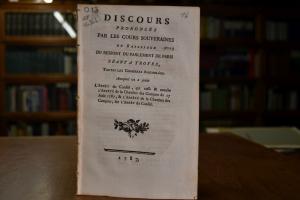 Discours Prononces par les Cours Souveraines et...