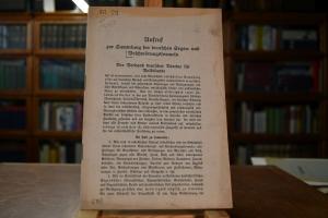 Aufruf zur Sammlung der deutschen Segen- und Be...