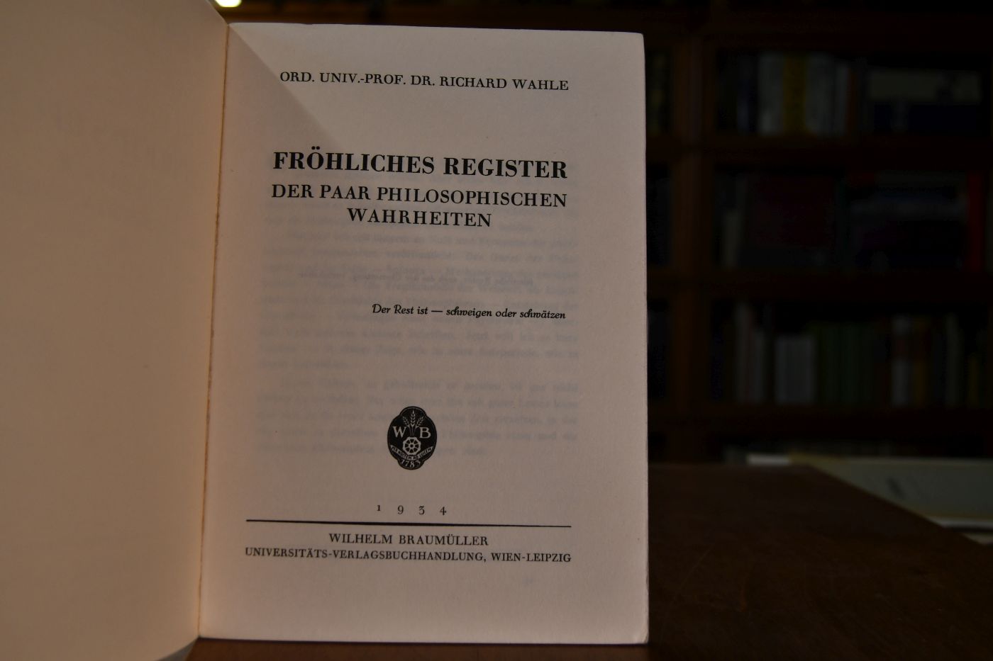 Fröhliches Register der paar philosophischen Wahrheiten.