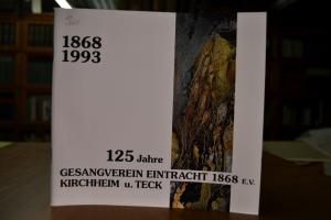 Jubiläumsschrift 125 Jahre 1868 - 1993. Gesangv...