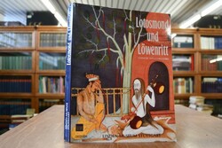 Lotosmond und Löwenritt. Indische Minitaurmalerei.
