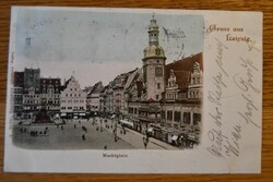 Gruss aus Leipzig. Marktplatz.