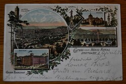 Litho. Gruss vom Hotel Royal Stuttgart.