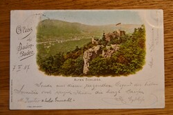 Litho. Gruss aus Baden-Baden. Altes Schloss.