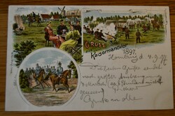 Litho. Gruß aus dem Kaisermanöver 1897.