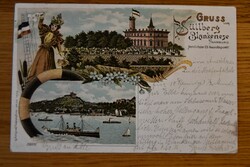 Litho. Gruss vom Süllberg Blankenese Hamburg. H...