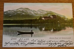 Gruss vom Chiemsee. Herren-Insel mit Kampenwand.