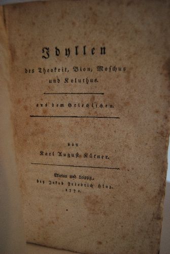 Idyllen des Theokrit, Bion, Moschus und Koluthus.