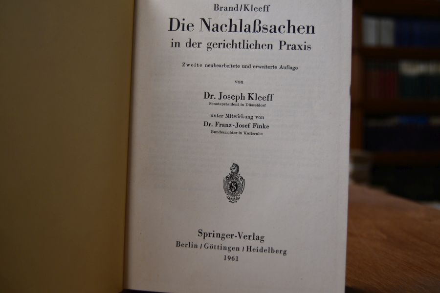 Die Nachlaßsachen in der gerichtlichen Praxis.