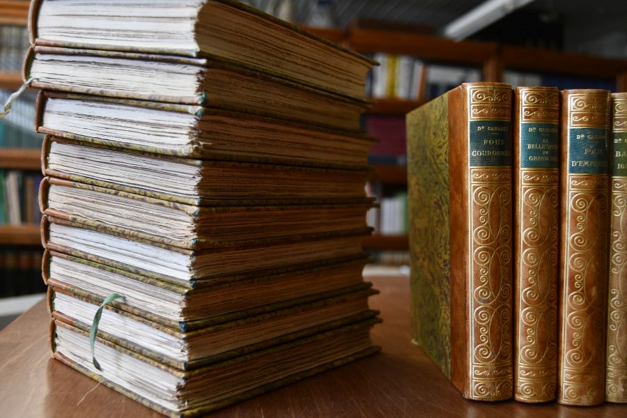 19 Bde. Medicine historique. Enthält Le Mal Hereditaire 2 Bde. [Les descendants de Charles-Quint, Les Bourbons d`Espagne]; L`Enfer de l`Histoire 2 Bde. [Les Reprouves et les Calomnies, Princesses et Souverains]; Les Morts mysterieuses de l`Histoire 2 Bde. [Rois, Reines et Princes Francais de Charlemagne a Louis XIII, De Louis XIII a Napoleon III]; La Nevrose Revolutionnaire 2 Bde.; Marat inconnu [L`Homme prive, le Medecin, Le Savant]; Fous couronnes [Jeanne la Folle, Philippe II, d`Espagne, Pierre le Grand, Pierre III, Paul Ier de Russie, Christian VII de Danemark, Othon et Louis II de Baviere]; La Belle-Soeur du Grand Roi (Une Allemande a la Cour de France) [La Princesse Palatine, Les Petits Talents du Grand Frederic, un Medecin Prussien, Espion dans les Salons romantiques]; Folie d`Empereur [Une dynastie de degeneres, Guillaume II juge par la science]; Balzac ignore; Les Indiscretions de l`Histoire, 6 Bde.