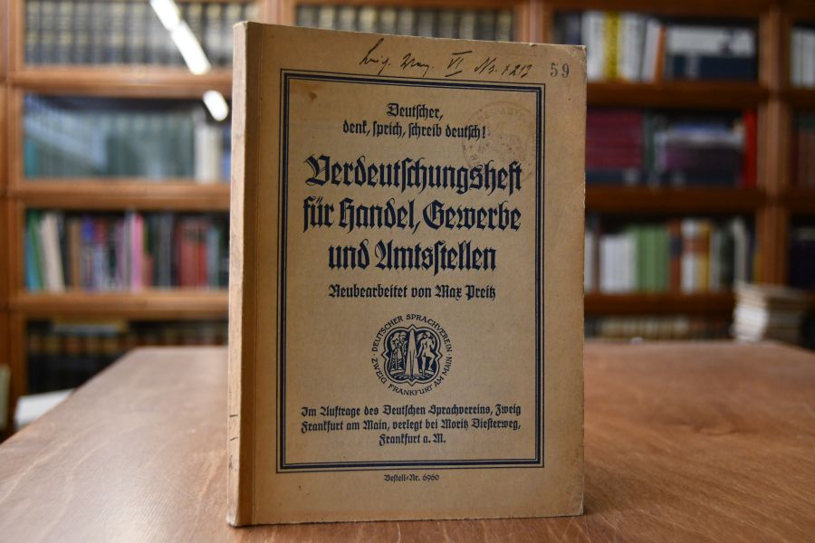 Verdeutschungsheft für Handel, Gewerbe und Amtsstellen.