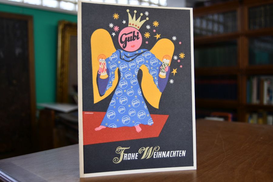 Gubi. Werbefaltblatt für die Weihnachtstage 1952.