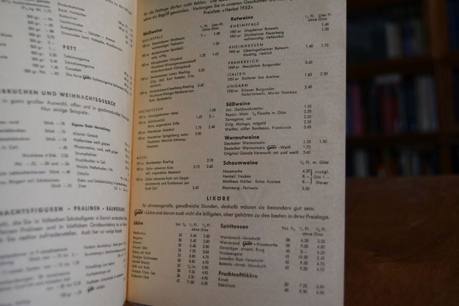 Gubi. Werbefaltblatt für die Weihnachtstage 1952.